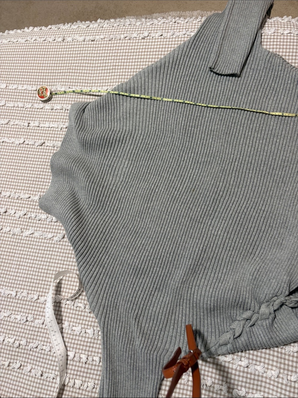 designers Remix Gray Ribbed cowl  Sweater - Picture 9 of 10